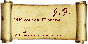 Járovics Florina névjegykártya